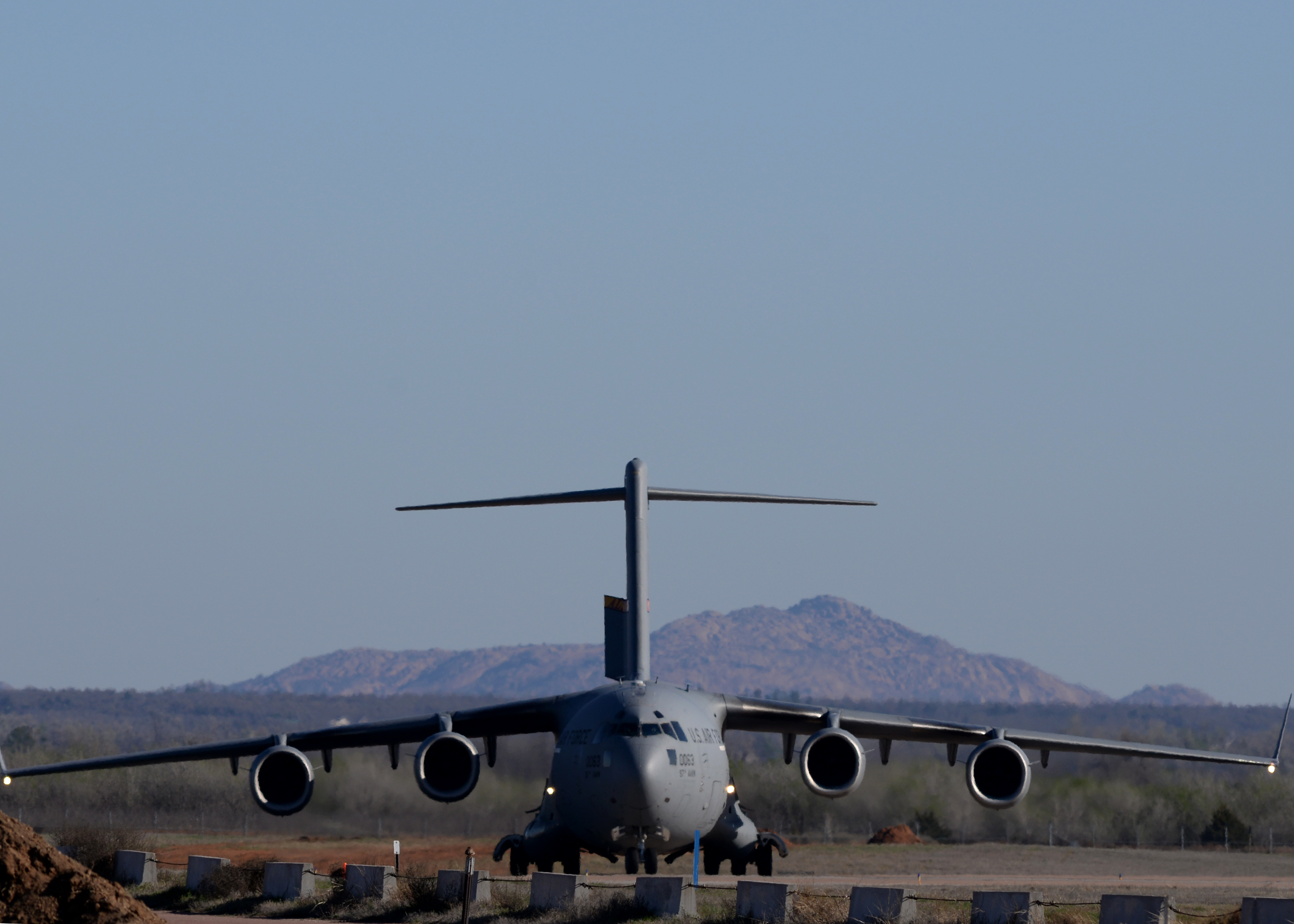 C-17 with mountains